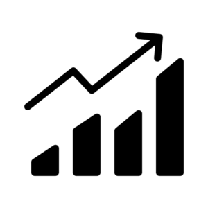 Icono grafica ascendente